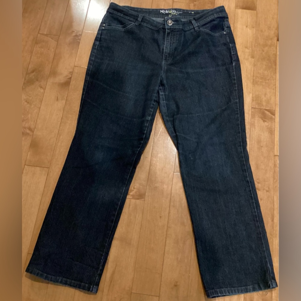 Style & Co. Womens Jeans Size 16W dark blue Denim - Picture 2 of 4